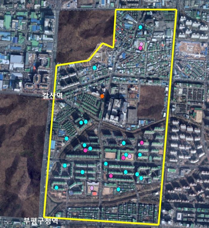 미세먼지 집중관리구역으로 추가 지정된 부평구 갈산1·2동 일원.|인천시 제공