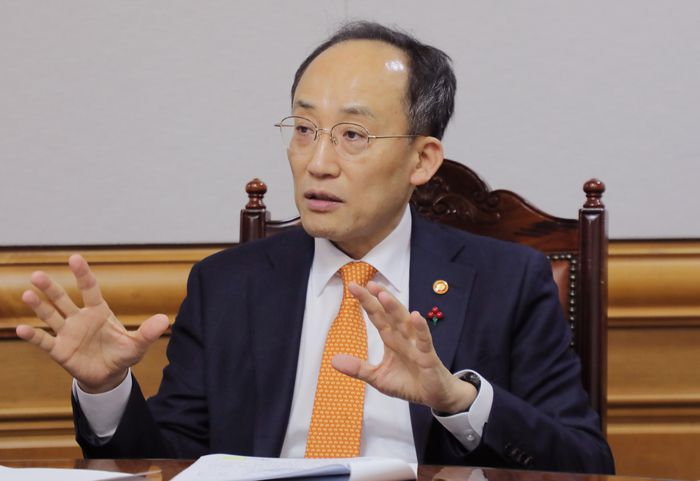 추경호 경제부총리 겸 기획재정부 장관이 지난 13일 서울 중구 은행회관에서 열린 거시경제·금융현안간담회에서 발언하고 있다. 연합뉴스.