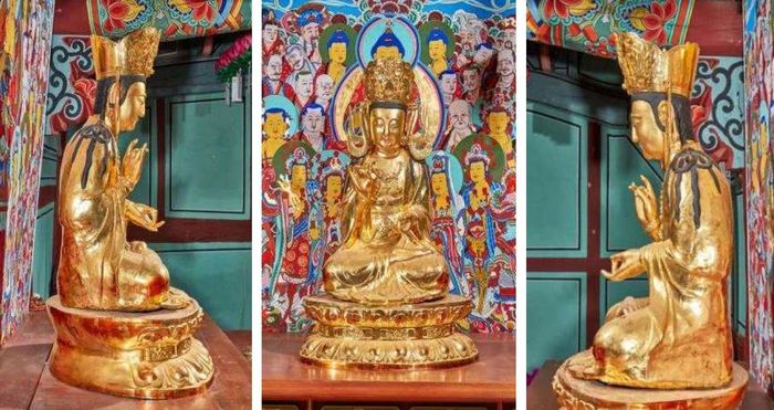 고려 후기에 조성된 ‘안성 청룡사 관음보살좌상’. 문화재청 제공