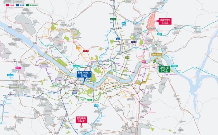 6월 사전청약 위치도. 위치에 표시된 예정 교통망은 향후 기본계획 변경 등 사업 추진현황에 따라 변경될 수 있음. 국토부 제공