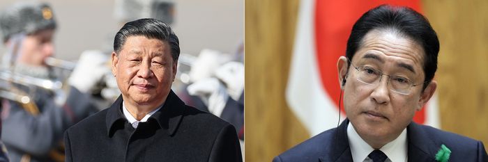 중국 시진핑 국가주석(왼쪽)과 일본 기시다 후미오 총리. AP연합뉴스