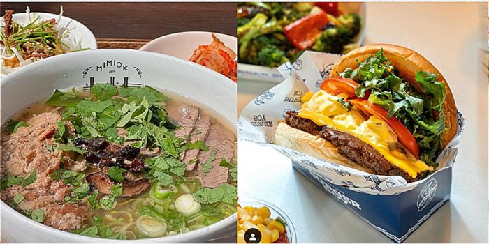 미미옥 쌀국수와 버거보이의 버거(오른쪽). 미미옥·버거보이 인스타그램