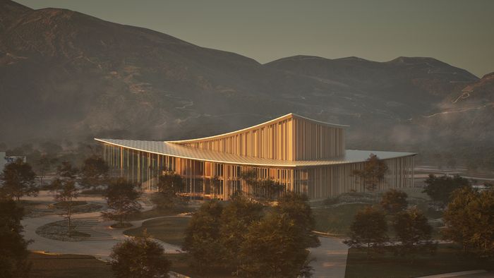 충남예술의전당 당선작 투시도. 충남도 제공