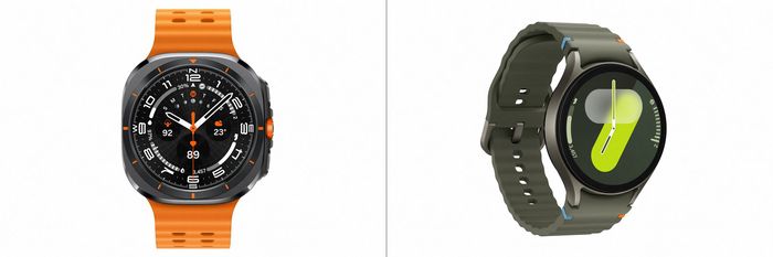 갤럭시 워치 울트라 티타늄 그레이(왼쪽), 갤럭시 워치 7 44mm 그린. 삼성전자 제공