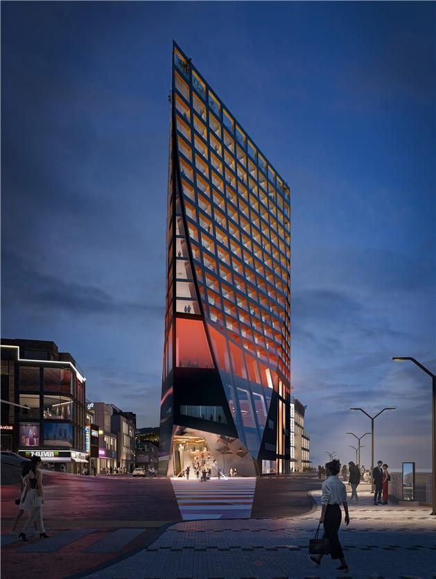 미포 오션사이트호텔 조감도. 지하 6층, 지상 17층, 전체면적 2만6451㎡