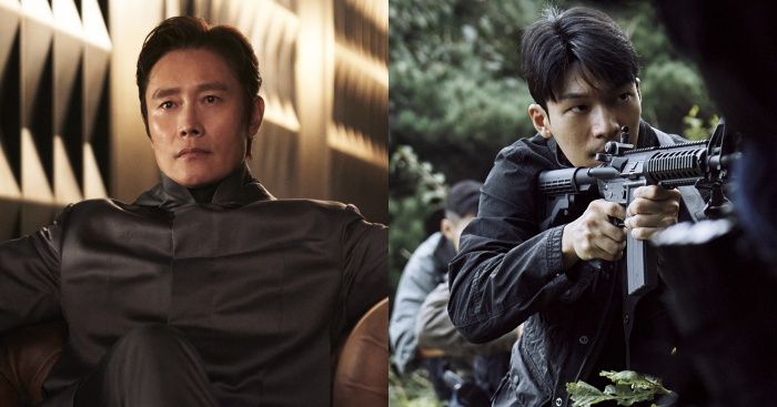 <오징어 게임> 두 번째 시즌에도 출연하는 ‘프론트맨’ 역의 이병헌과 황준호 역의 위하준. 넷플릭스 제공