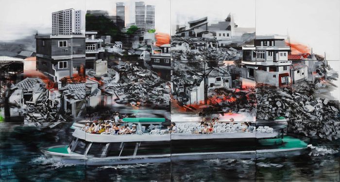 이문주 ‘유람선’(2009), 캔버스에 아크릴 물감, 195×360㎝ 성곡미술관제공