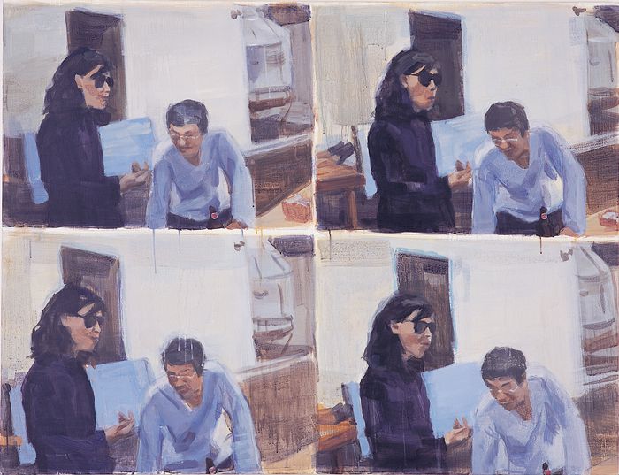 박진아 ‘김밥 먹는 Y’(2004), 리넨에 아크릴, 112×145㎝ 성곡미술관 제공