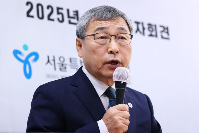 정근식 서울시교육감이 지난 7일 서울 종로구 서울시교육청에서 신년 기자회견을 하고 있다. 연합뉴스