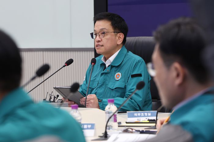 최상목 대통령 권한대행 부총리 겸 기획재정부 장관이 20일 세종시 정부세종청사에서 열린 설 연휴 대비 중앙·지방 안전점검회의에서 발언하고 있다. 대통령실사진기자단