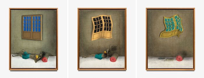 신성희 ‘공심’ 3부작(1971) 벽지에 아크릴릭 갤러리현대 제공