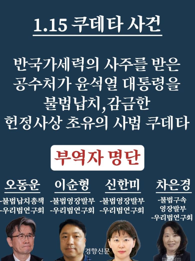 사회관계망서비스(SNS) X(엑스·옛 트위터)에서 10일 공수처의 윤석열 대통령 체포를 ‘쿠데타’라고 주장하는 게시글이 확산했다. X 갈무리