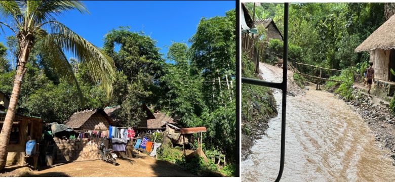 미얀마 접경 지역 태국의 난민 캠프는 지금 식량 중단 위기에 빠졌다. 오른쪽 사진은 2024년 홍수 때 모습.   @IMAGINPEACE