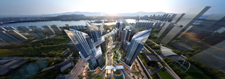 HDC현대산업개발이 용산 정비창 전면 1구역 재개발 조합에 제시한 사업 조감도.