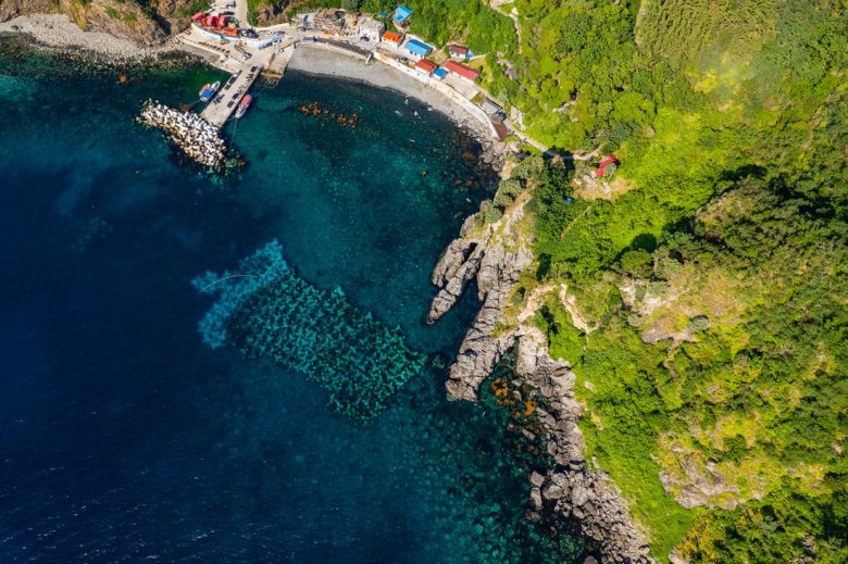 지난 14일 드론을 띄워 촬영한 울릉도 학포 해변. 대한잠수협회 제공