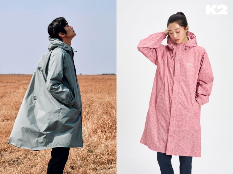 K2의 도심과 아웃도어 겸용 경량 레인코트
