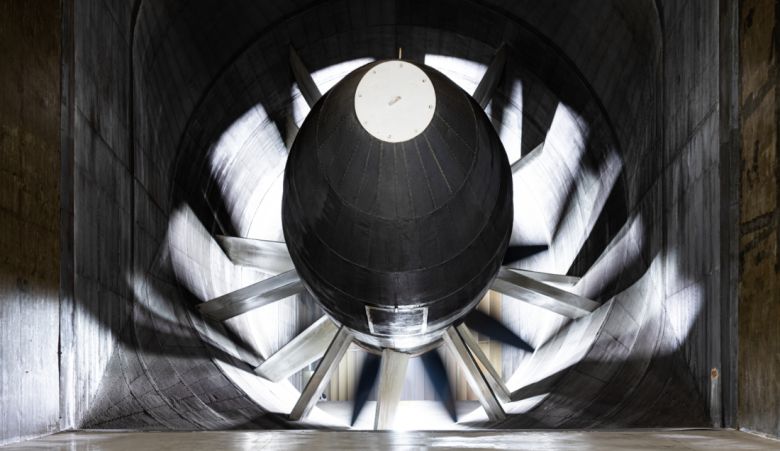 남양기술연구소 공력시험동에 설치돼 있는 대형 선풍기의 모습. 최대 시속 200km의 바람을 일으킨다. 현대차그룹 제공