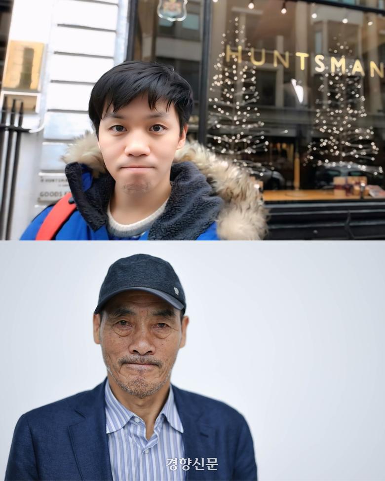 산업재해 유가족 이용관씨가 지난 18일 서울 중구 경향신문사에서 아들 고 이한빛씨의 생전 모습을 따라 사진을 찍었다. 성동훈 기자