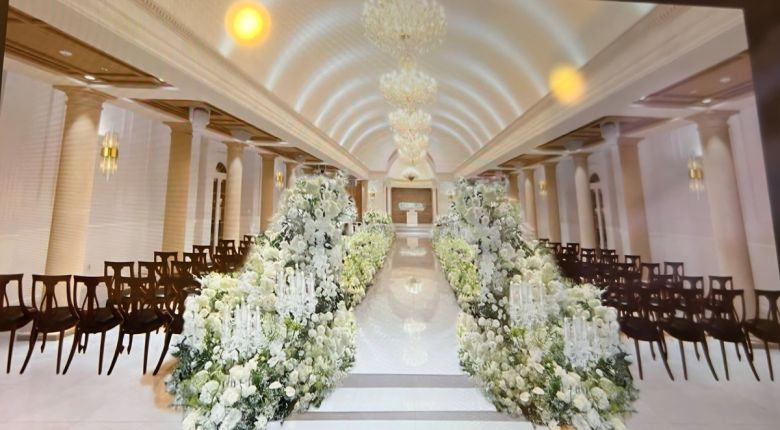 웨딩홀 업체가 예비 부부들에게 리뉴얼 뒤 예식장 모습이라고 제시한 예상도. 오모씨 제공