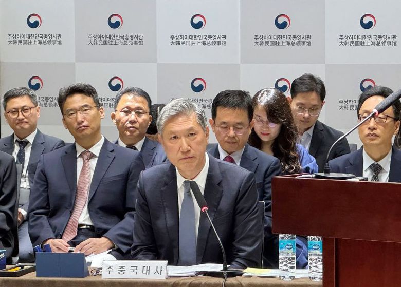 노재헌 주중 한국대사. 지난달 20일 상하이 총영사관에서 열린 국정감사 때 찍힌 사진./연합뉴스