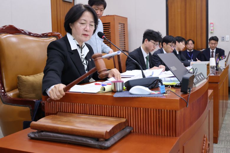 국회 법제사법위원회가 지난 3일 전체회의에서 내란전담재판부 설치법 등을 처리하고 있다. 연합뉴스