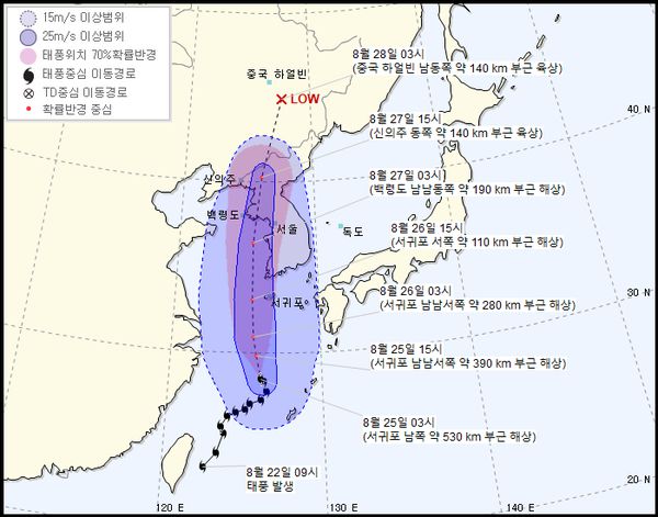 태풍 바비 경로 - 기상청 제공