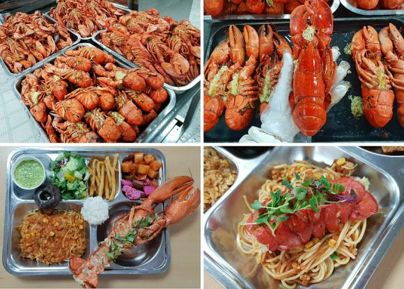 화제의 ‘랍스터 급식’ - ‘스타’ 영양사 김민지(30)씨가 경기 파주중학교·세경고등학교에서 근무할 당시 제공했던 랍스터 급식. 2020.9.20 김민지씨 제공=연합뉴스