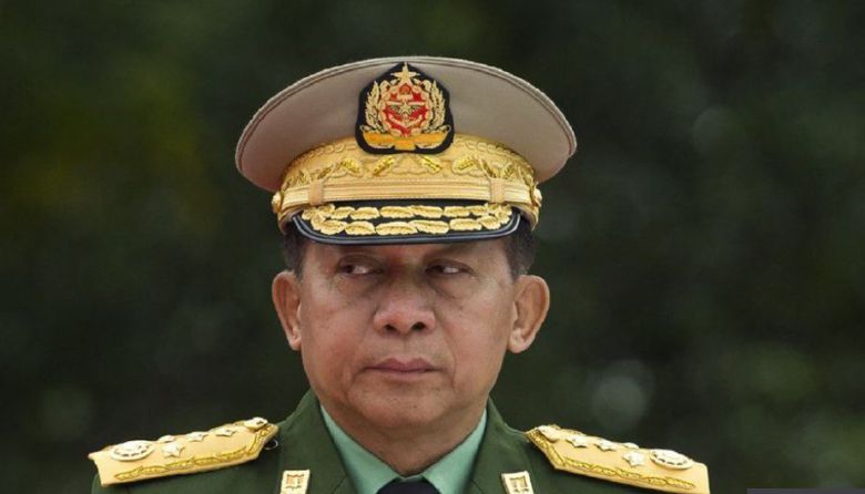 지난달 1일 군부 쿠데타를 일으킨 민 아웅 흘랑 장군.게티 이미지 자료사진