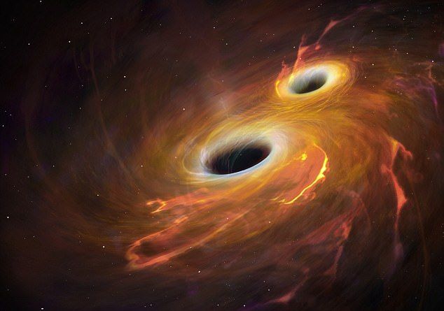 두 개의 블랙홀 자료사진