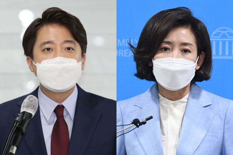- 국민의힘 당 대표 경선에 출마한 이준석 전 최고위원, 나경원 전 의원. 연합뉴스