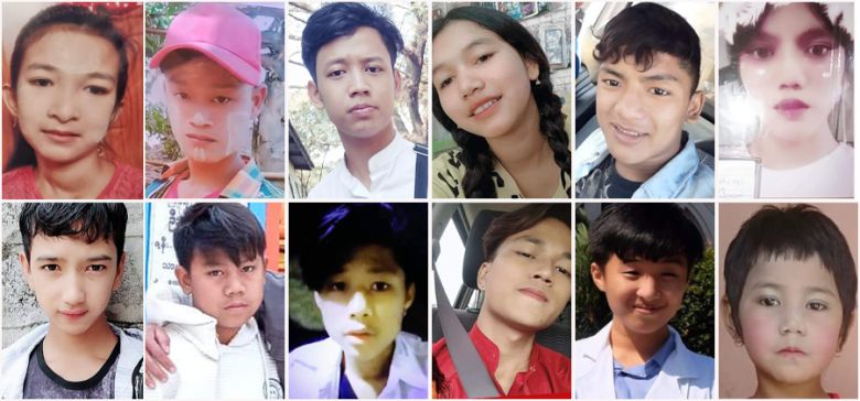 미얀마 군부 쿠데타 이후 군경에 희생된 어린이들. 이라와디 캡처