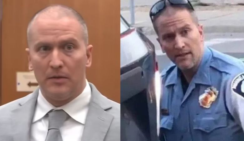 25일 법정에 출석한 데릭 쇼빈(왼쪽)과 사건 당시의 모습. 사진=로이터 연합뉴스