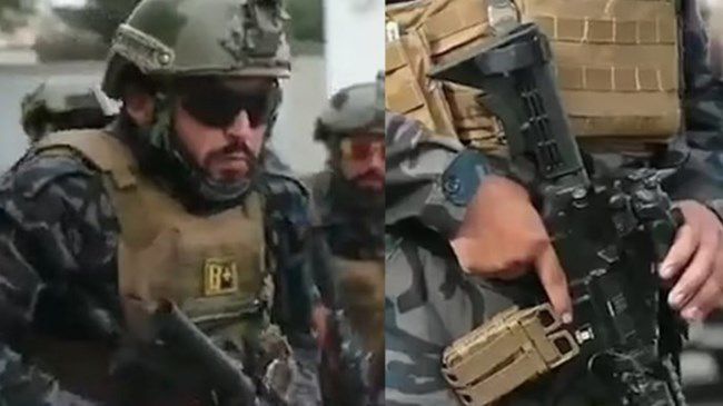 미국산 특수부대 장비로 무장한 바드리 313 부대원