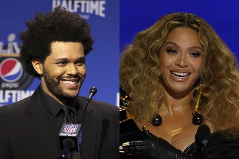 팝스타 위켄드와 비욘세.  - AP 연합뉴스