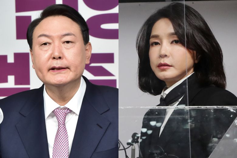 국민의힘 윤석열 대선후보와 부인 김건희씨 - 국회사진기자단·연합뉴스