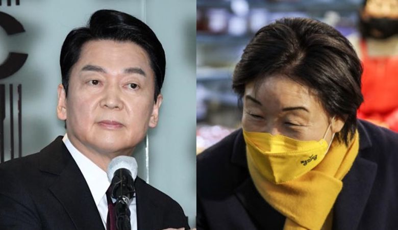 설 연휴 앞둔 밥상 민심 어디로…이재명·윤석열 35% 동률 - (왼쪽) 안철수 국민의당 대선후보가 28일 서울 중구 한국프레스센터에서 열린 서울외신기자클럽 초청 기자간담회에서 발언하고 있다. 2022.1.28 뉴스1 (오른쪽) 28일 오후 정의당 심상정 대선후보가 부산 부전시장을 찾아 상인들과 인사를 하고 있다. 2022.1.28 연합뉴스