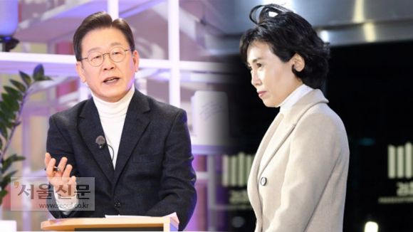 이재명 더불어민주당 대선 후보(왼쪽). 서울신문DB, 이 후보 부인 김혜경씨. 연합뉴스DB.