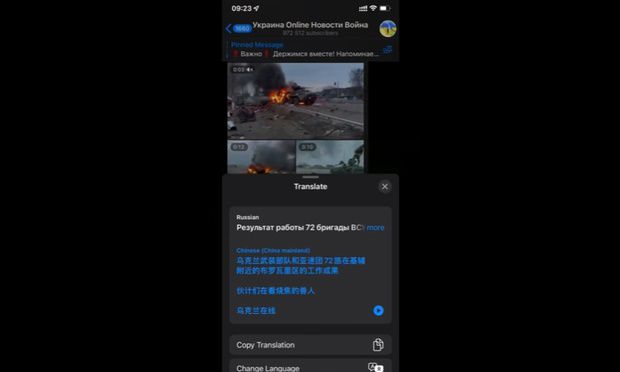 러시아의 우크라이나 침공 사태와 관련해 현지에 체류하며 실상을 알리는 영상을 제작 중인 중국인 왕지시엔 씨와 영상들/출처=왕지시엔 유튜브 캡쳐