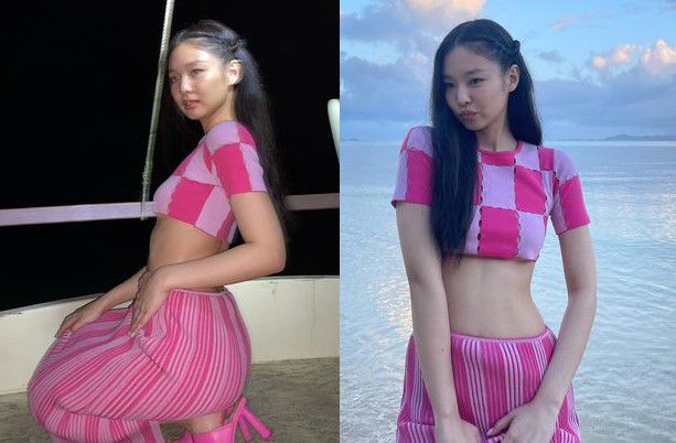 블랙핑크 제니가 선보인 언더붑 패션. 제니 인스타그램 캡처