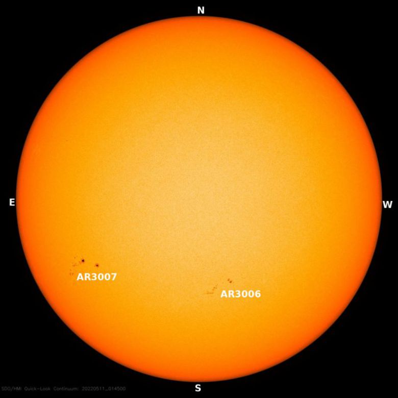 흑점 AR3006의 위치. 사진=NASA