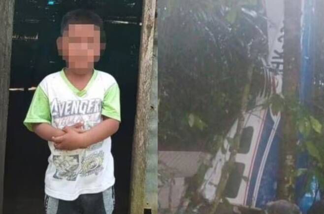 이번에 구조된 어린이 중 한 명과 사고 비행기