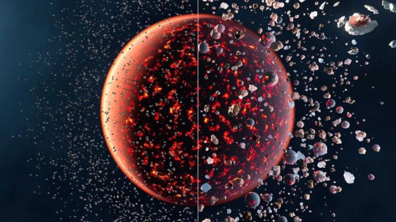 지구를 탄생시킨 메커니즘. 작은 우주 암석에서 태어난 지구를 보여주고 있다. 출처: ETH 취리히
