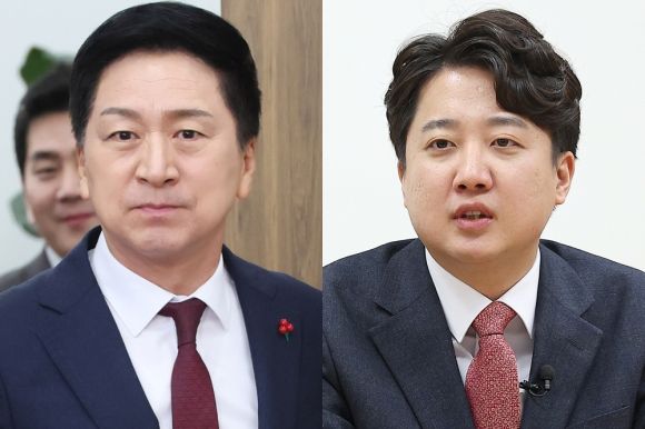 김기현 국민의힘 대표, 이준석 전 국민의힘 대표.  연합뉴스