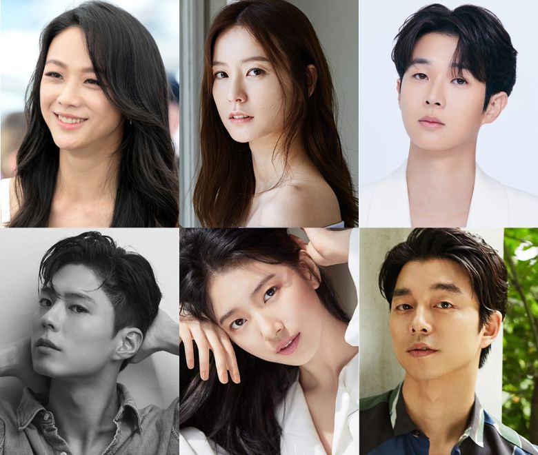 왼쪽부터 시계방향으로 탕웨이, 정유미, 최우식, 공유, 수지, 박보검사진=페이블컴퍼니, 더블랙레이블, 매니지먼트숲, 블러썸엔터테이먼트, 연합뉴스