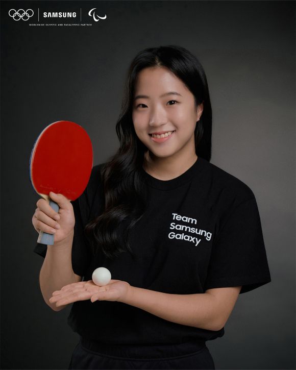 20204 파리 올림픽·패럴림픽에서 ‘팀 삼성 갤럭시’ 선수단으로 활동하는 탁구선수 신유빈. 삼성전제 제공