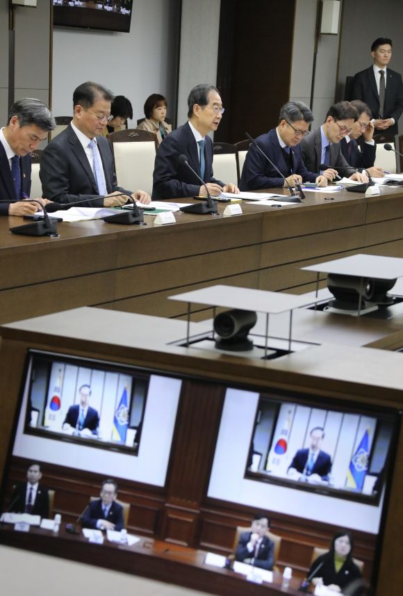 제22대 국회의원 선거 지원 관계장관 회의 - 한덕수 국무총리가 28일 오전 정부세종청사에서 제22대 국회의원 선거 지원 관계장관 회의를 주재하고 있다. 2024.3.28 연합뉴스