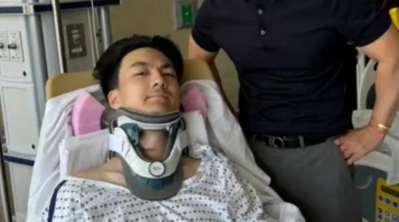 김준오 씨 - 교통사고 후 수술을 받고 병상에 누워 있는 김준오 씨. / 사진=고펀드미