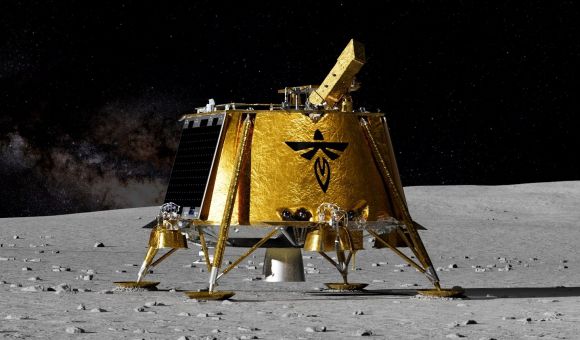 달에 착륙한 블루 고스트 그래픽 이미지. Firefly Aerospace