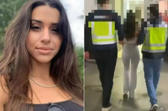 타니아 고메즈(33)가 마약 밀매 혐의로 최근 체포돼 연행되는 모습. 스페인 경찰 제공