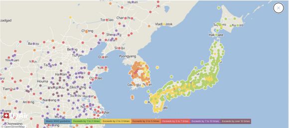 서울(17.5㎍/㎥)은 세계 수도 중 49번째로 대기질이 나빴다. 출처=아이큐에어